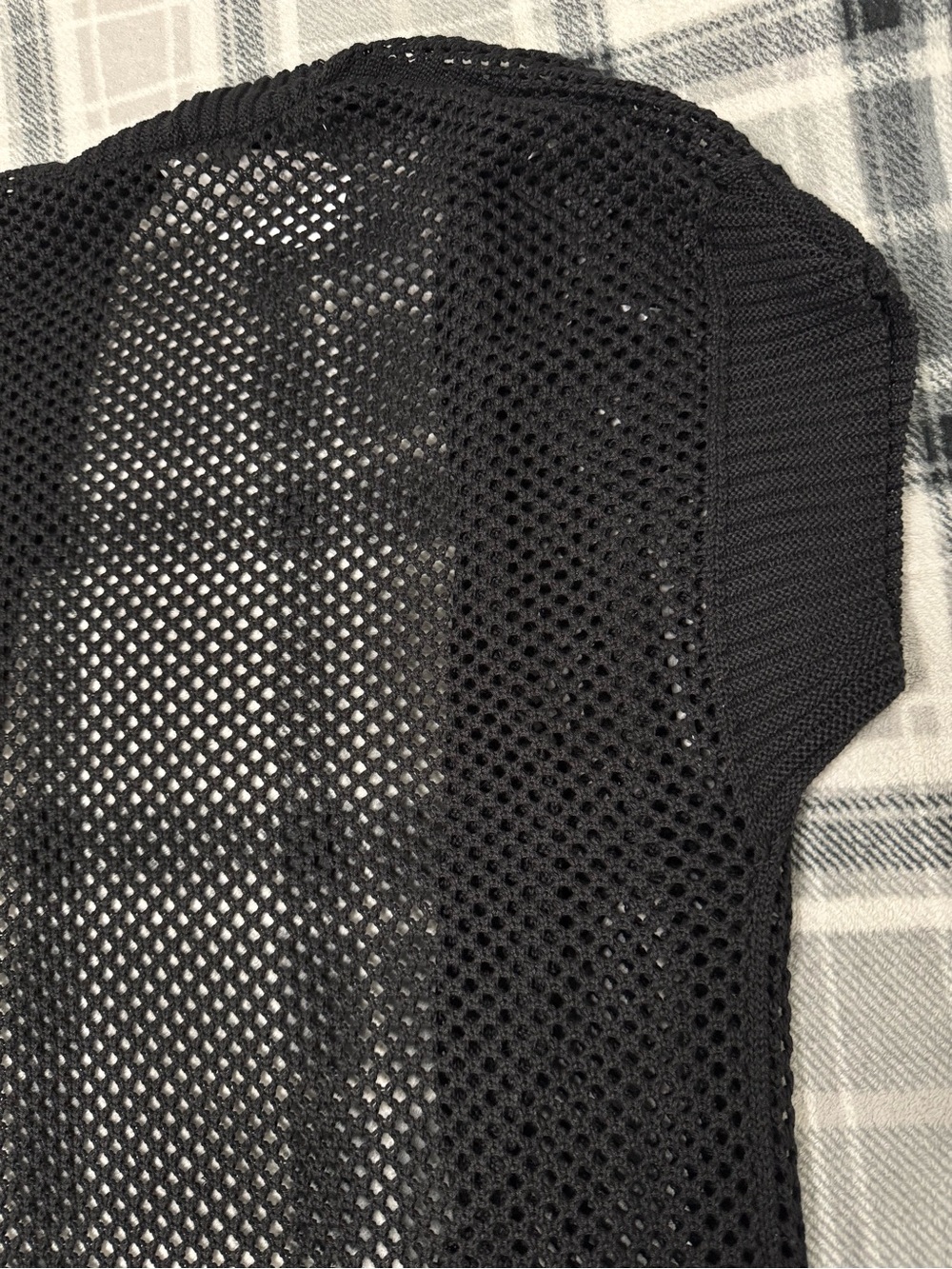Time and Tru Black Open Knit Cardigan Duster Lightweight M NWT - Picture 3 of 5